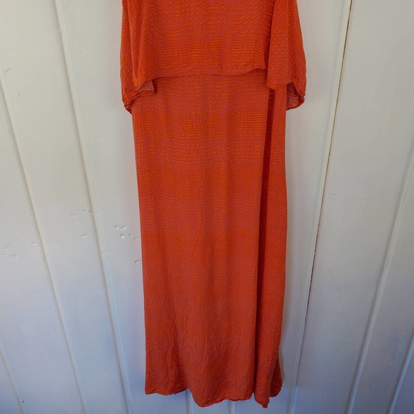 Thakoon Addition Women's 4 Racer Back Orange Print Rayon Spaghetti Strap Dress - Picture 3 of 13